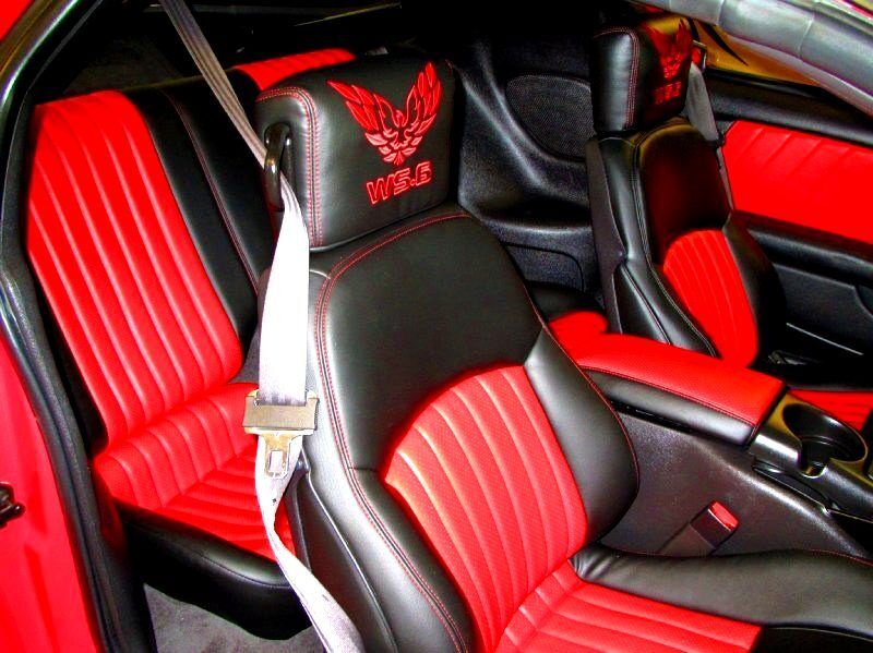 97 2002 Trans Am seat covers & door panel inserts Black With Red With WS6 LOGOS