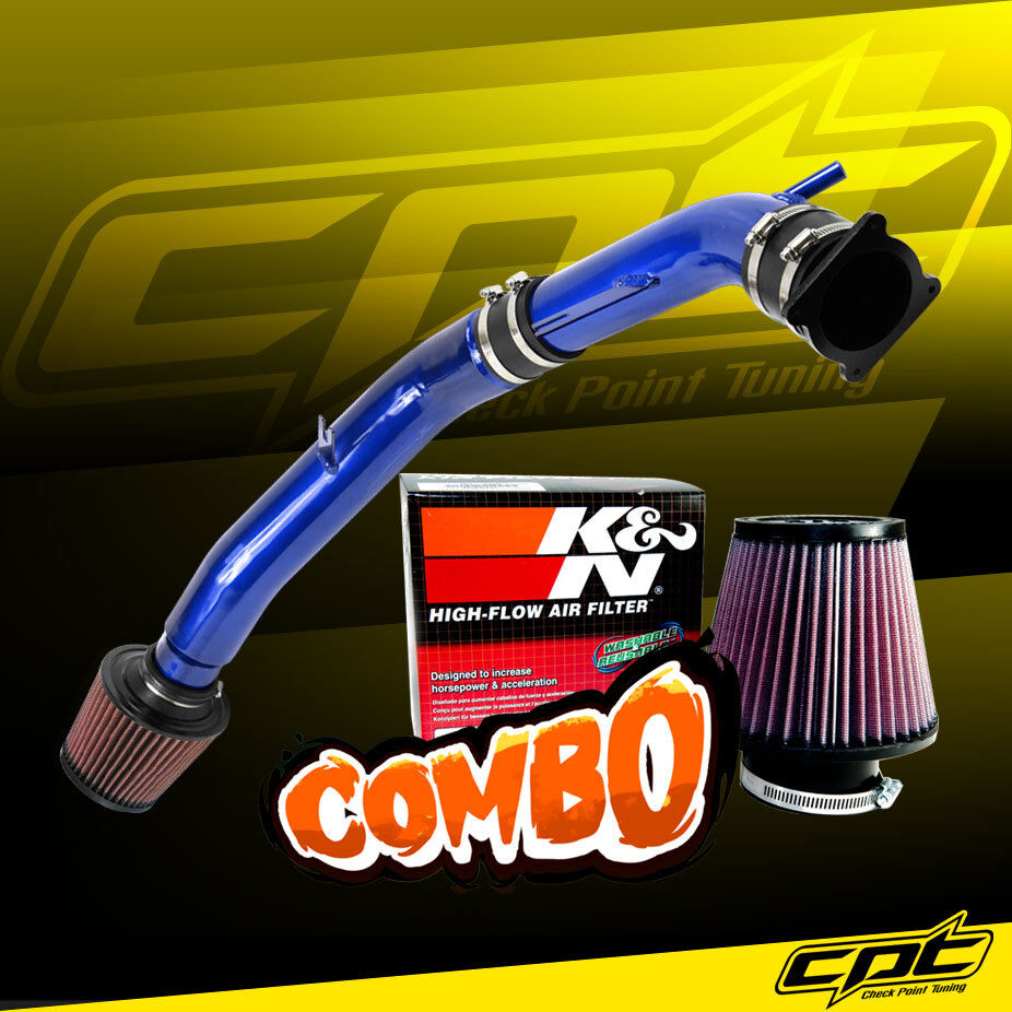 For 03-07 G35 3.5L V6 Manual Blue Cold Air Intake + K&N Air Filter