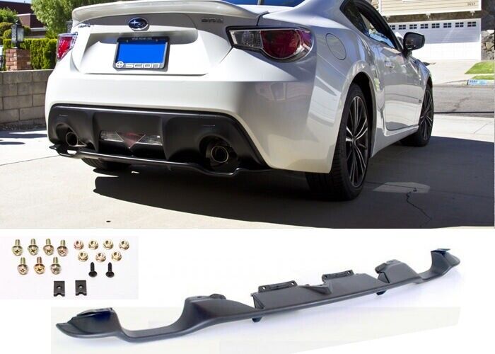 For 13-18 Subaru BRZ / Scion FR-S Rear Black Plastic Rear Diffuser Bumper Lip