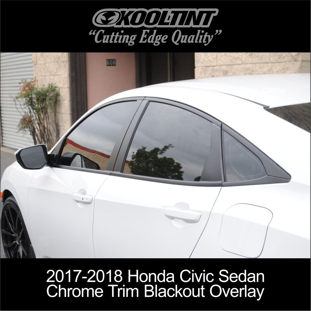 2017-2018 Honda Civic Sedan Chrome Trim Blackout Overlay