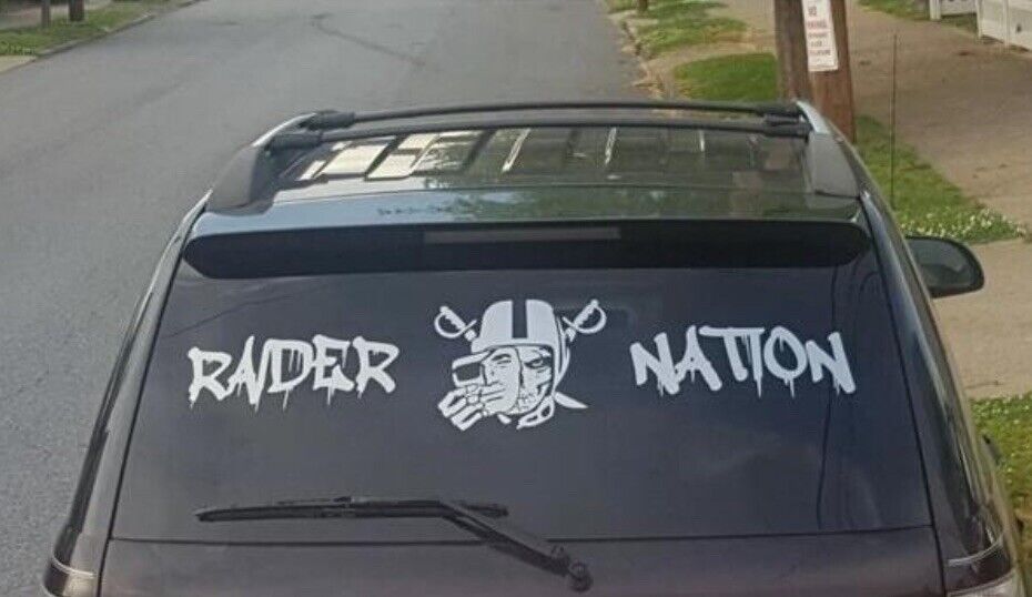 Raiders, Las Vegas, Raider Nation,black and Silver car decals