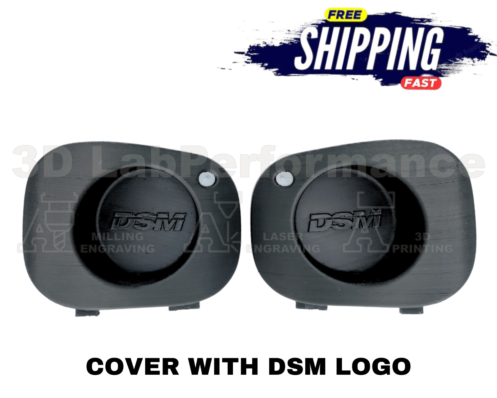 Mitsubishi Eclipse DSM 97-99 Bezel Fog Light Trim Cover x2 DSM LOGO