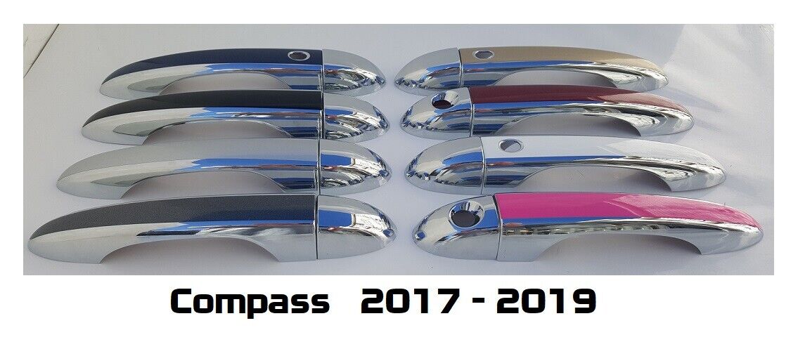 Black OR Chrome Door Handle Overlays Fits 2017 - 2020 Jeep Compass U PICK CLR