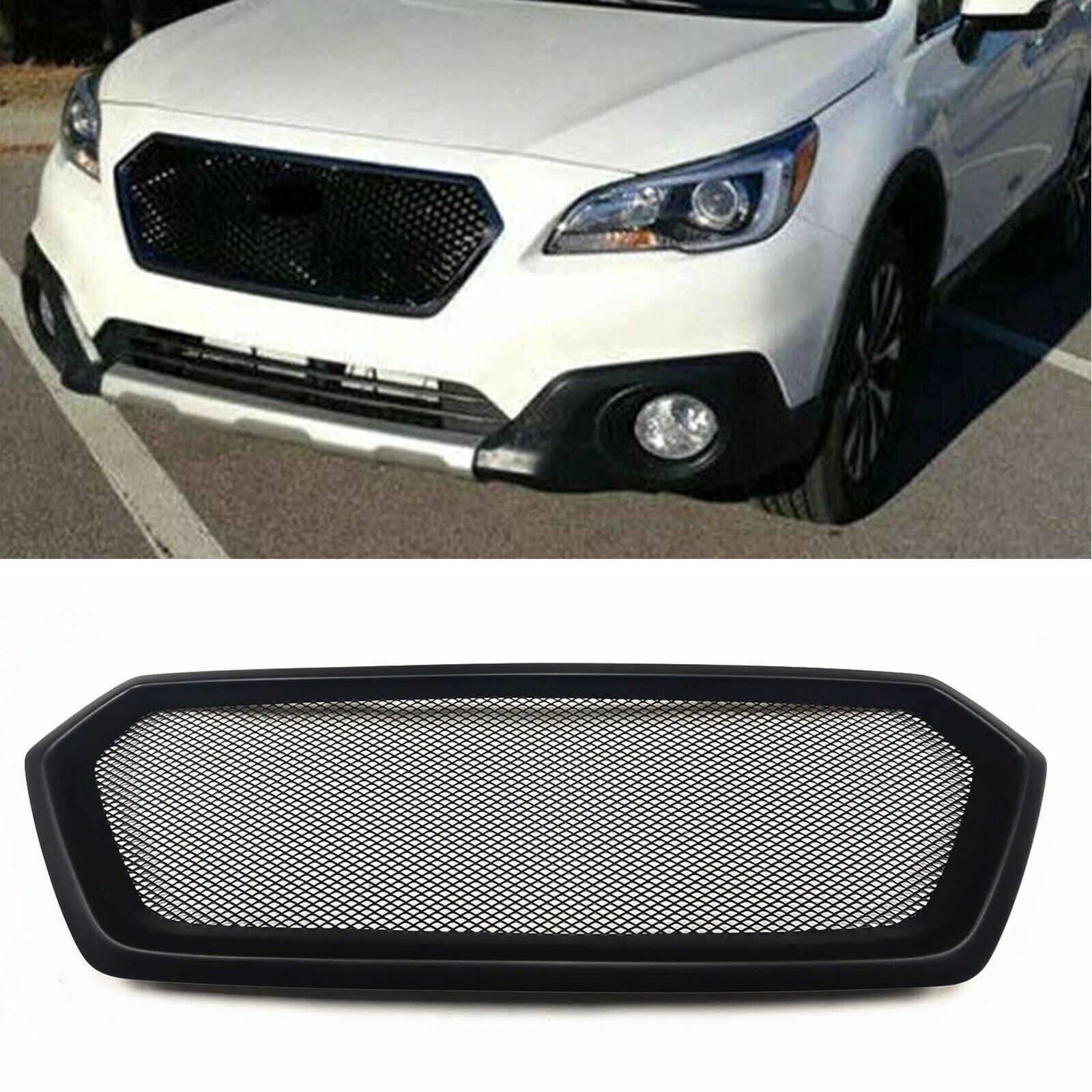 For Subaru Legacy Outback 2015-2017 Front Grill Grille Matte Black Fiberglass