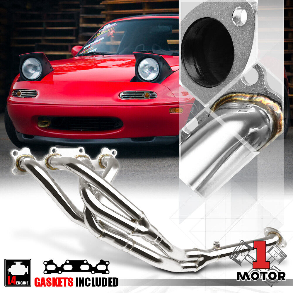 Stainless Steel 4-2-1 Exhaust Header Manifold for 90-93 Miata MX5 1.6 4Cyl B6ZE