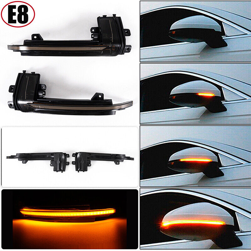 For Audi A3 S3 A4 S4 B8.5 A5 Pair Dynamic LED Turn Signal Light Mirror Indicator