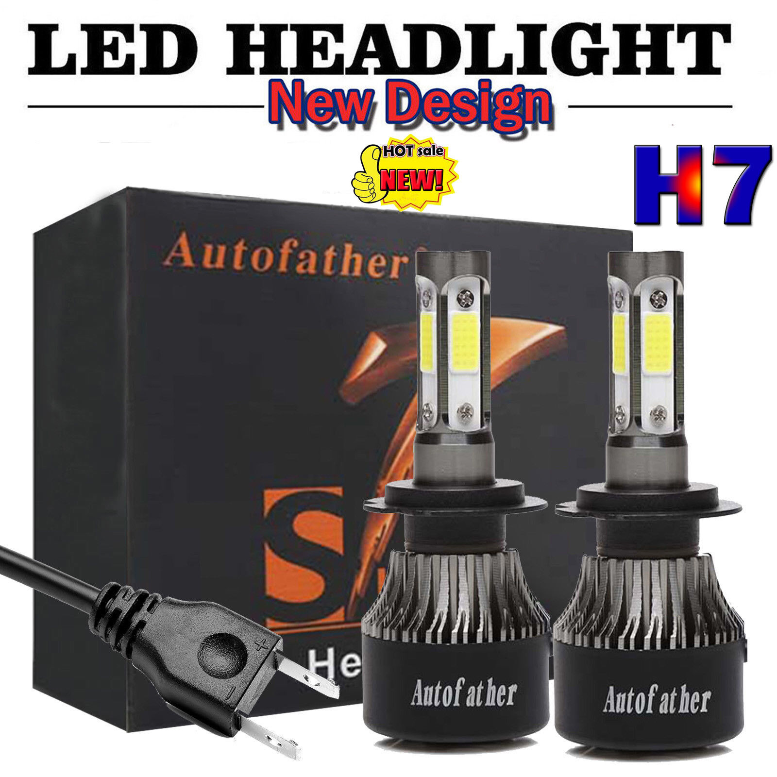 New 4-Sides LED H7 Headlight Bulb Kit for Mercedes-Benz C300 B200 C230 C250 C240