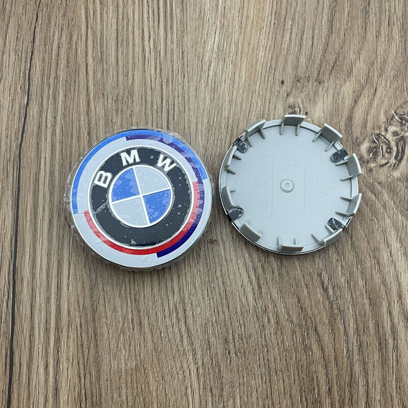 4PCS 68mm Wheel Center Caps Hub Caps Logo Badge Emblem for BMW 50th Anniversary