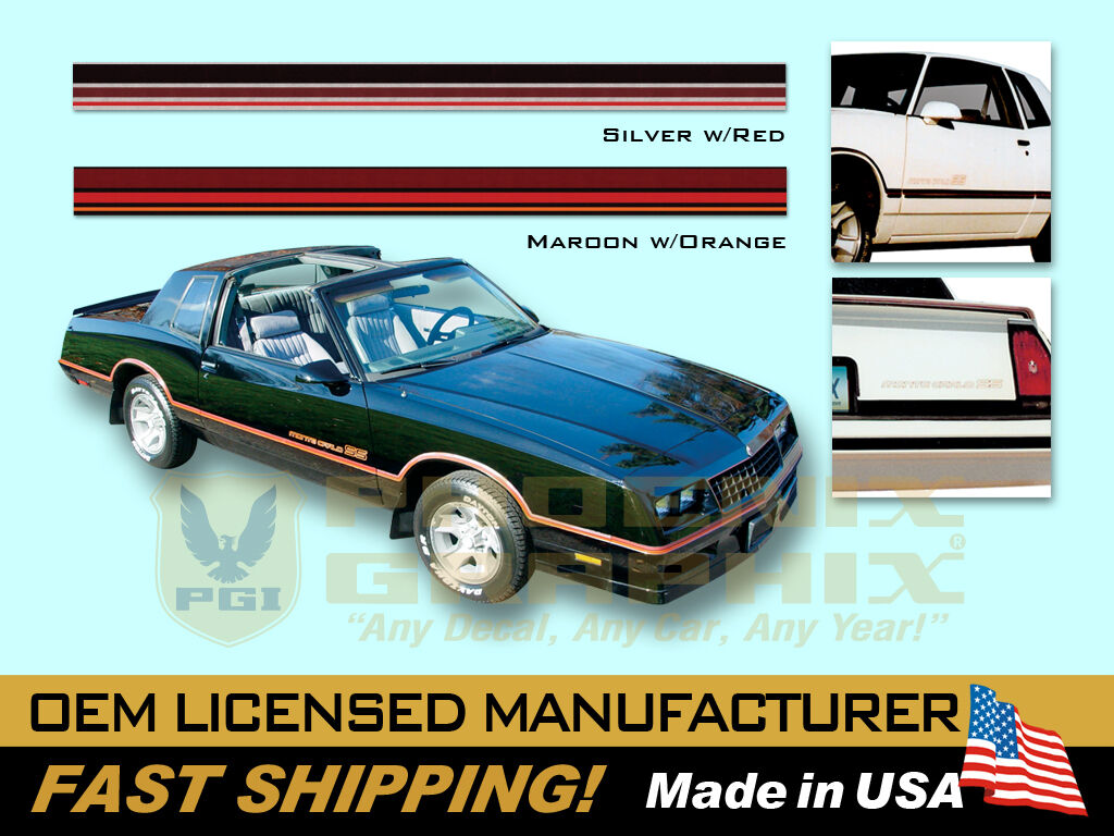 1985 1986 Chevrolet Monte Carlo SS Super Sport Decals & Stripes Kit