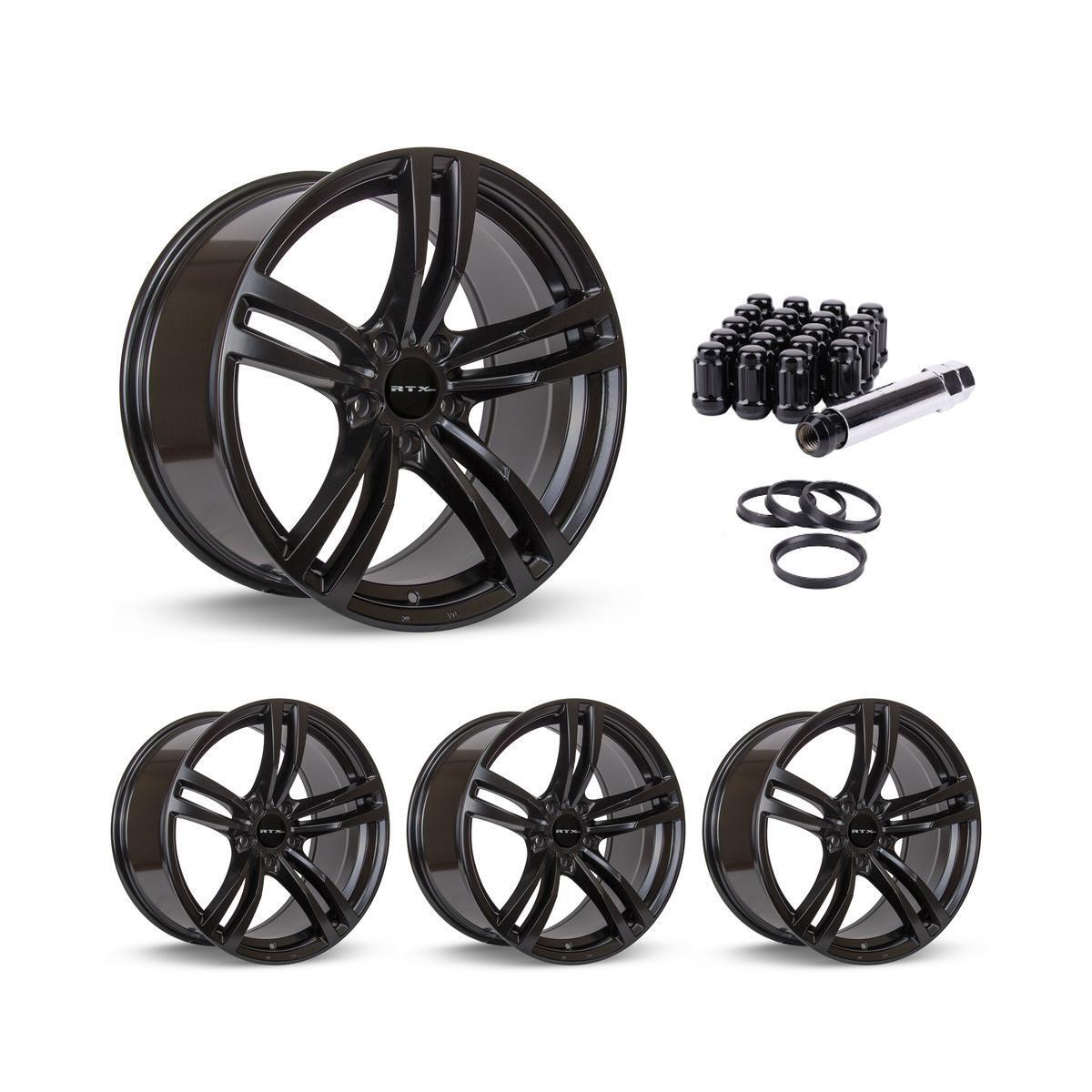 Wheel Rims Set with Black Lug Nuts Kit for 00 BMW 328Ci P829198 18 inch
