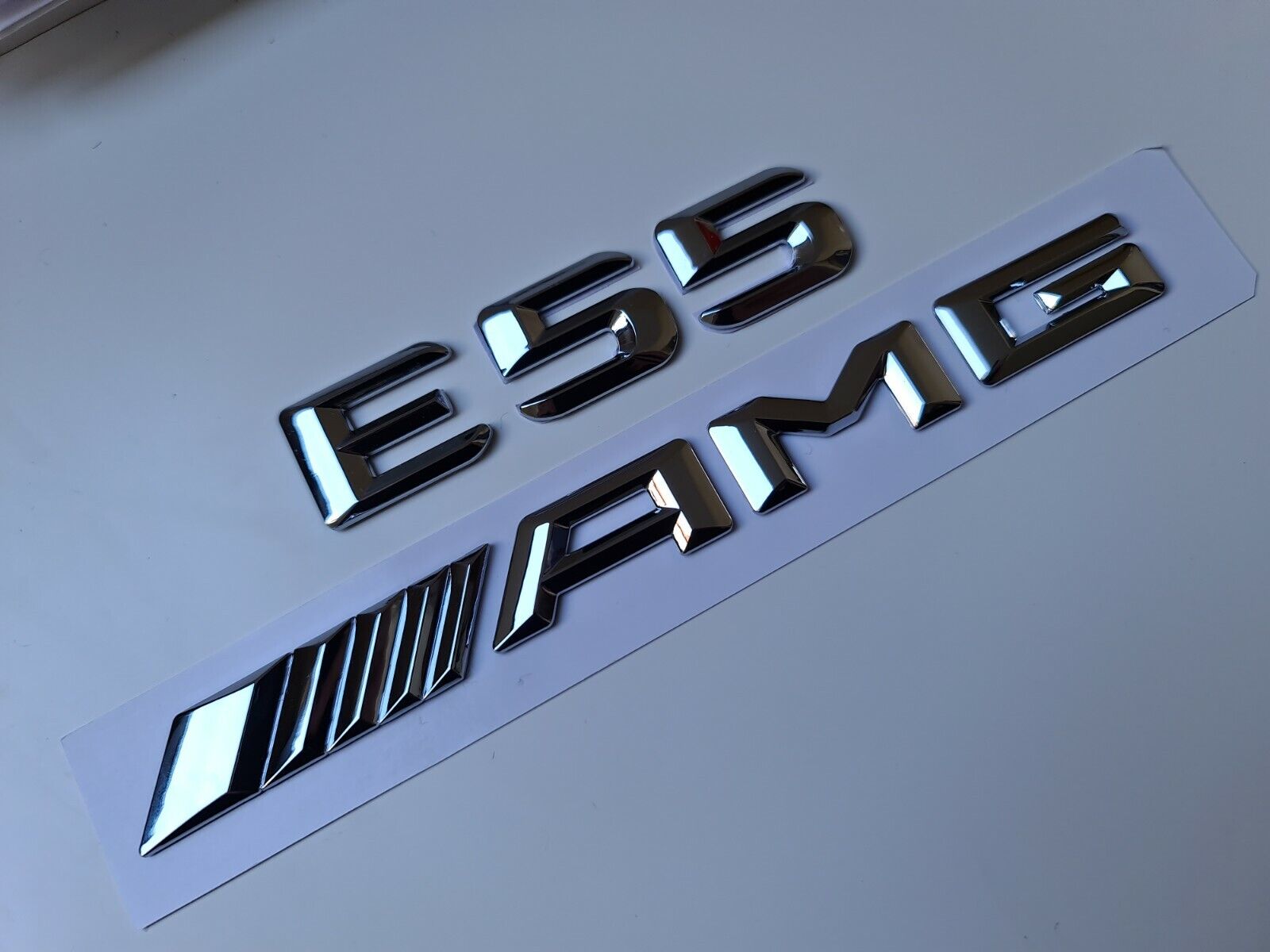 E55 AMG Silver /Chrome Letter Number Rear Boot Badge Emblem For Mercedes E Class