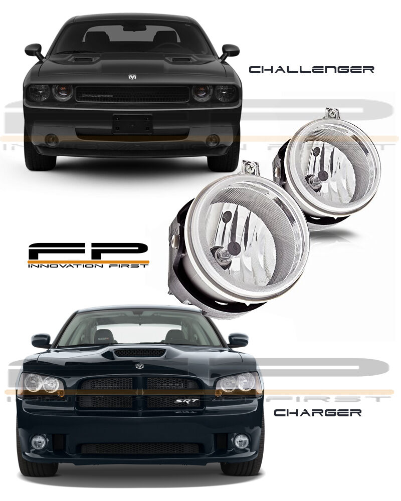 2006-2009 Dodge Charger 2008-2010 Challenger Replacement Fog Lights Clear PAIR
