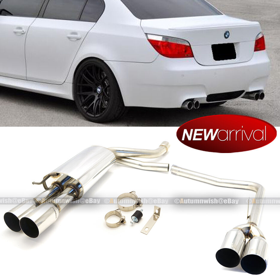 Fit: 05-07 E60 M5 Style Stainless Steel Catback Axle Back Exhaust Muffler