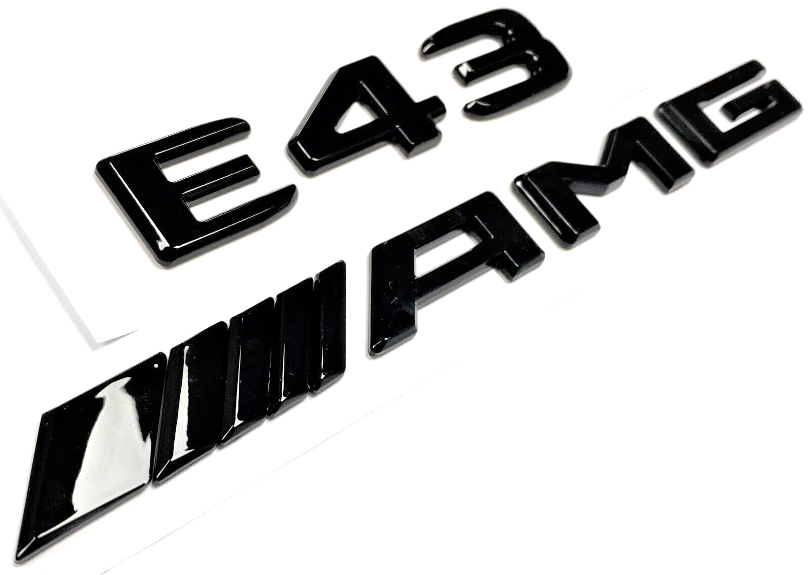 #2 E43 + AMG BLACK FIT MERCEDES REAR TRUNK EMBLEM BADGE NAMEPLATE DECAL NUMBERS