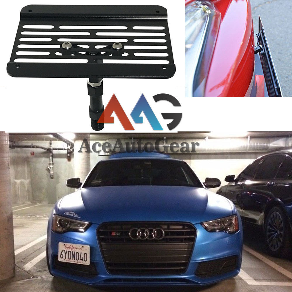 For Audi A4 S4 A5 S5 A7 Front Bumper Tow Hook License Plate Relocator Bracket 
