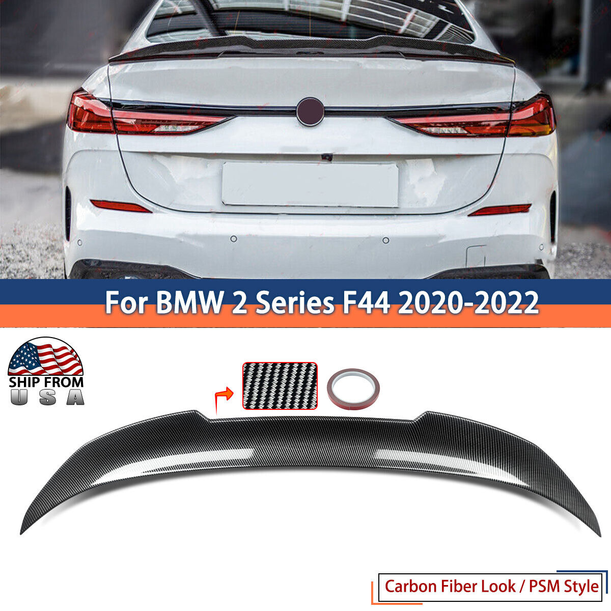 Car Rear Trunk Spoiler Wing Kit For BMW 2 Series F44 228i M235i 20-22 PSM Style