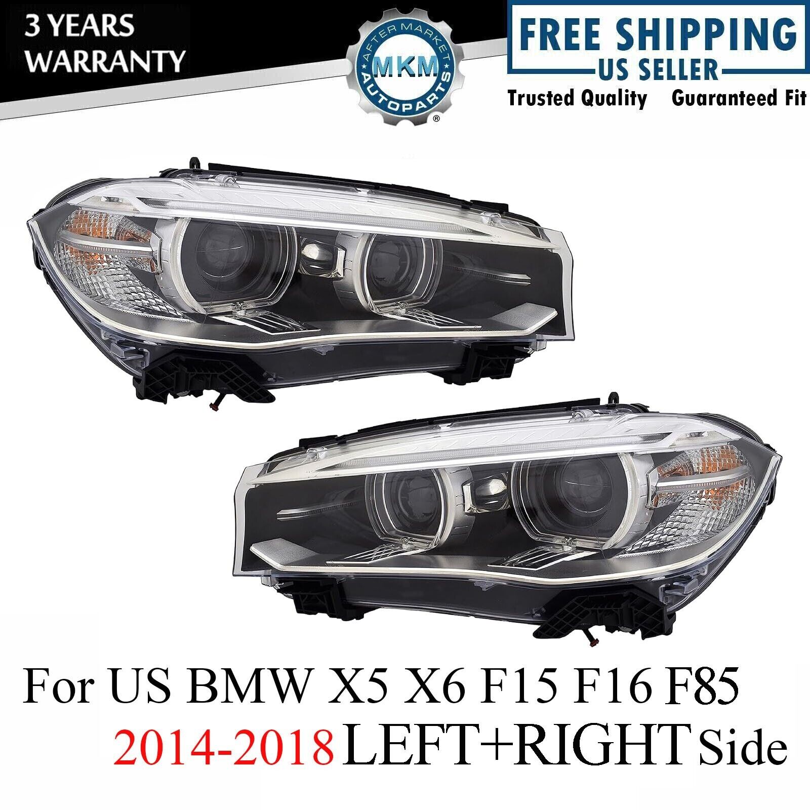 FOR 2014 2015 2016 2017 2018 BMW X5 X6 XENON HID ADAPTIVE HEADLIGHT LEFT & RIGHT