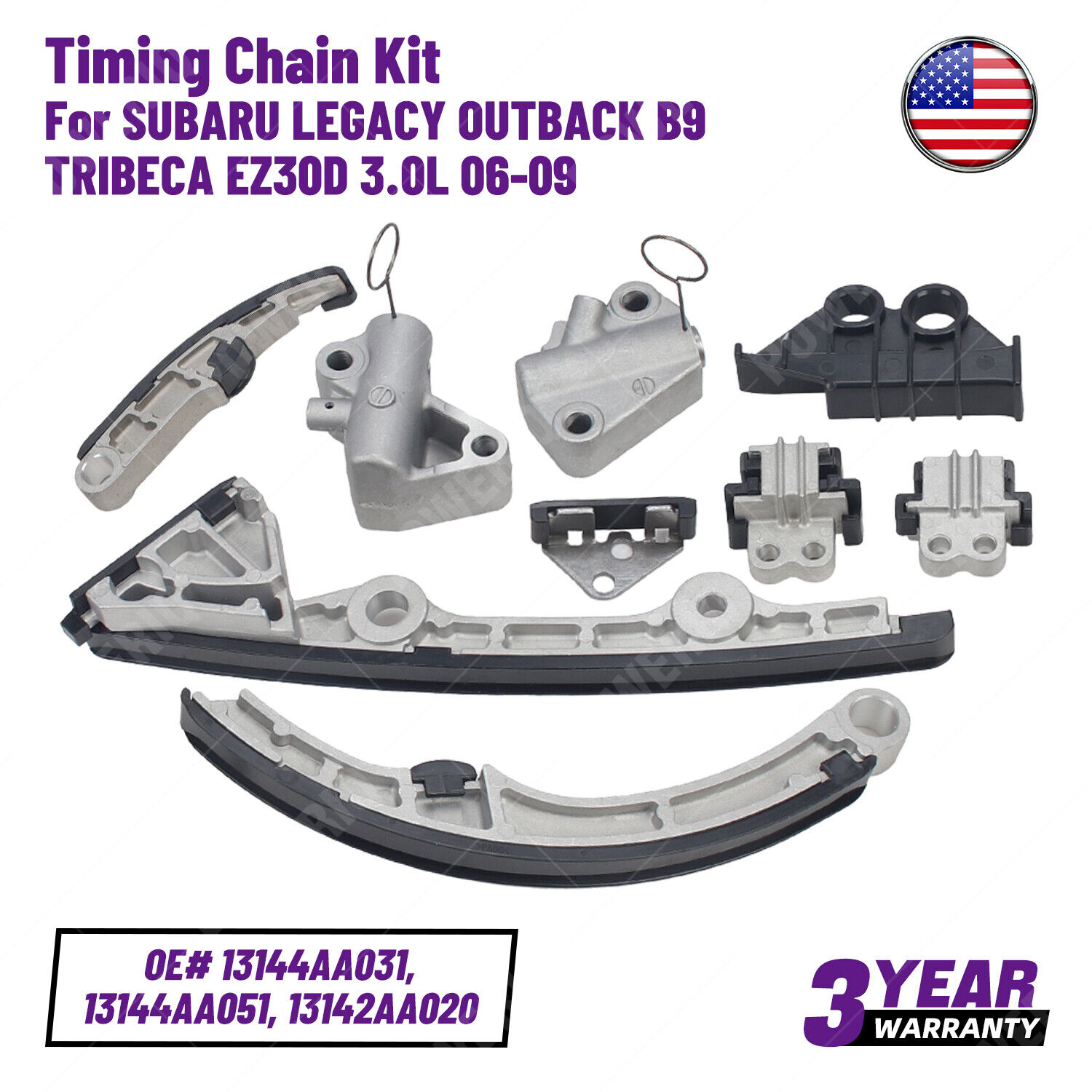 Timing Chain Kit for SUBARU LEGACY OUTBACK B9 TRIBECA EZ30 EZ30D 3.0L H6 06-09