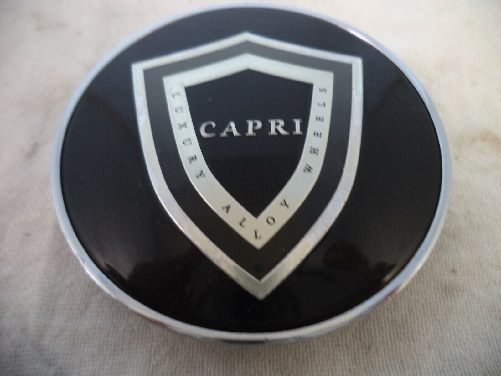 Capri Wheels Gloss Black / Chrome Custom Wheel Center Caps # C-105 / 2 / GT (1)