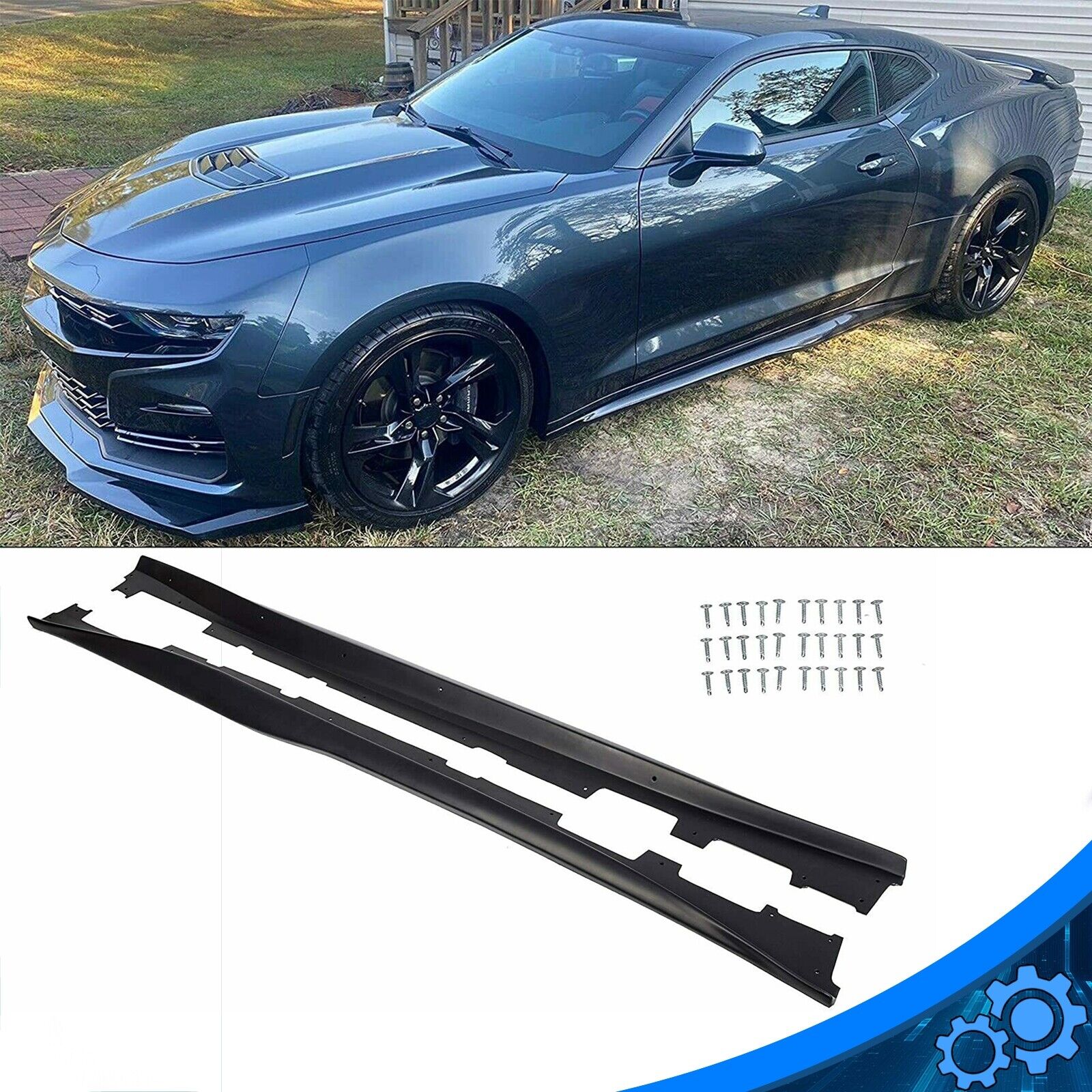 For 2016-22 Chevy Camaro RS SS 6th Side Skirts Extension Rocker Panels ZL1 Style
