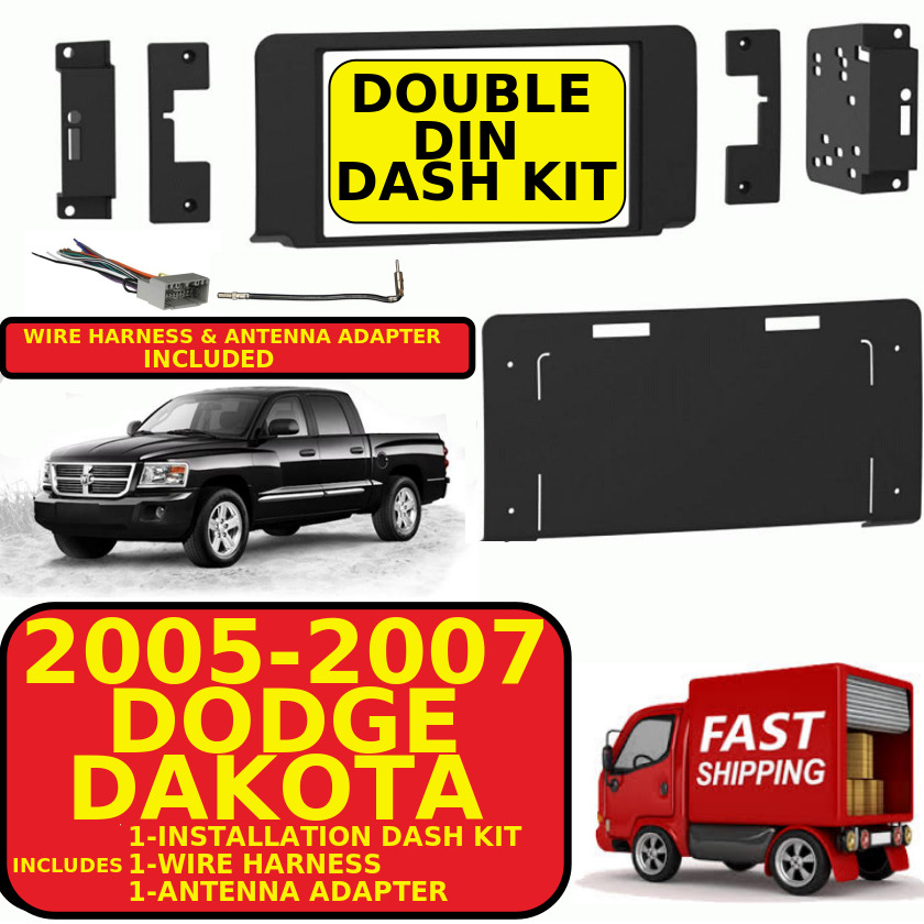2005-2006-2007 DODGE DAKOTA DOUBLE DIN CAR RADIO STEREO INSTALLATION DASH KIT 