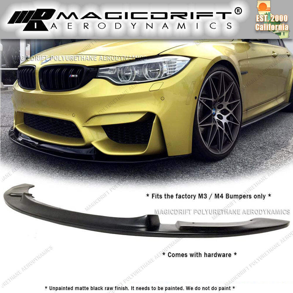 For BMW F80 M3 / F82 M4 GT Style Front Bumper Lower Chin Lip Body Kit Black