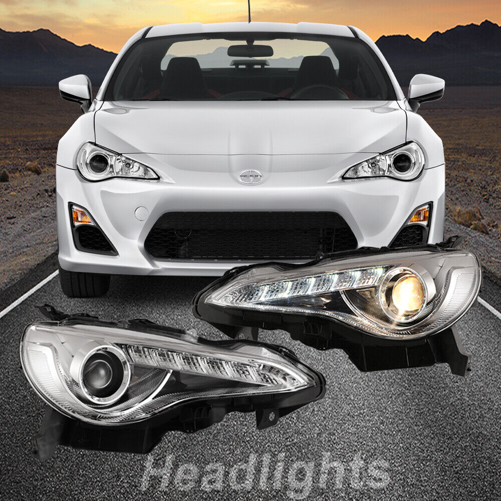 LED Headlights for 2013-2016 Scion FR-S Subaru BRZ Projector Headlamp Chrome L&R