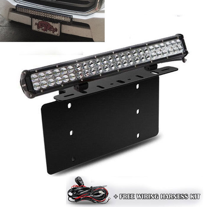 For Ford Truck Car 126W LED Light Bar Front License Plate Bracket Wire Kit 2024