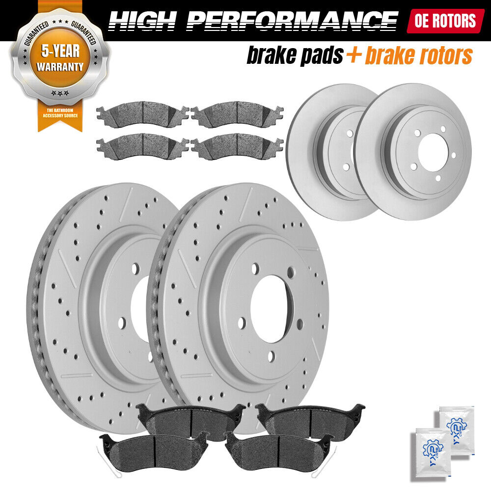 Front Rear Rotors + Brake Pad for Mercury Mountaineer Ford Explorer Sport Trac