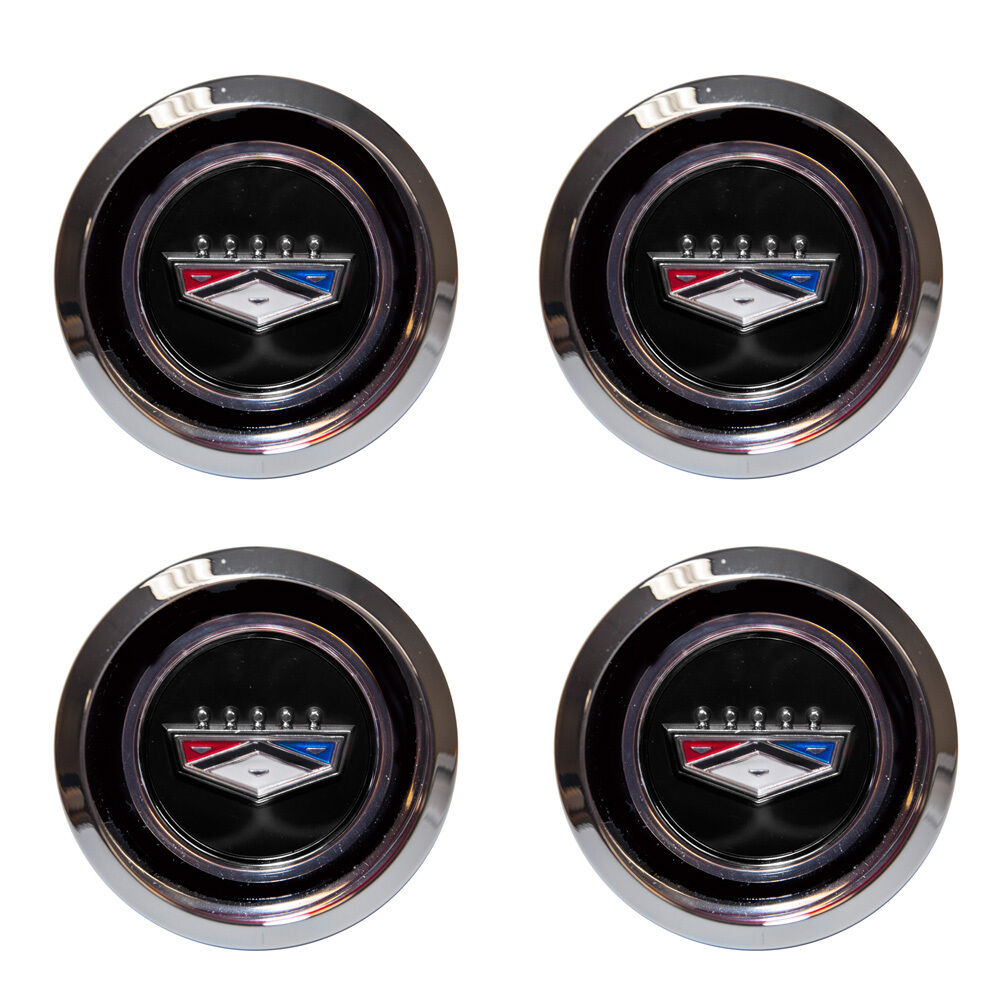 NEW Magnum 500 Black Wheel Hub Caps Set of 4 Galaxie Fairlane Falcon Torino 