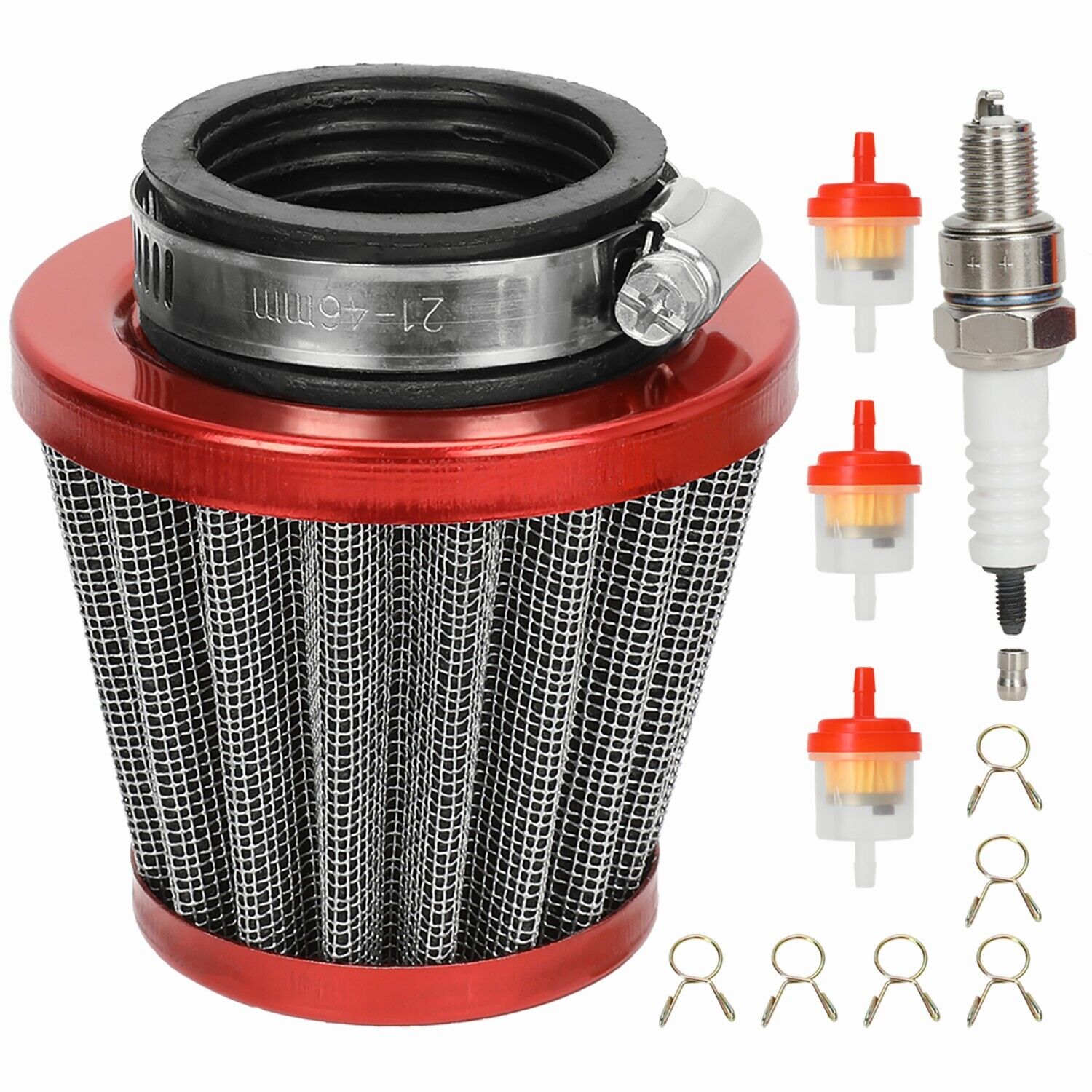 38mm 1.5 Inch Air Filter for 110cc 125cc Apollo SSR GY6 Go Kart Dirt Bike Red