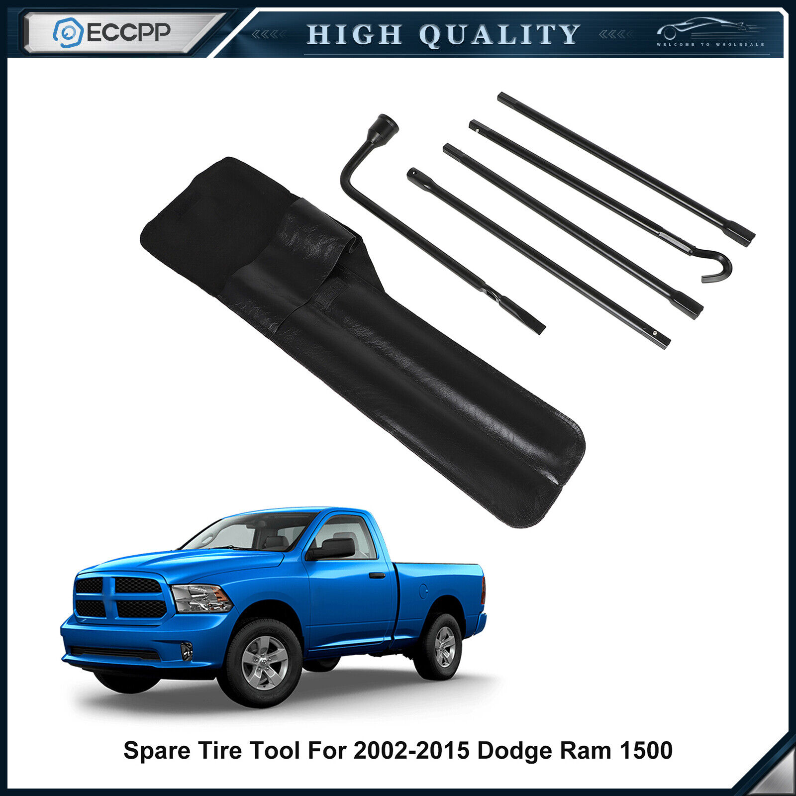 2002-15 for Dodge Ram 1500 Spare Tire Lug Wrench Tool Jack Replacement Set w/Bag