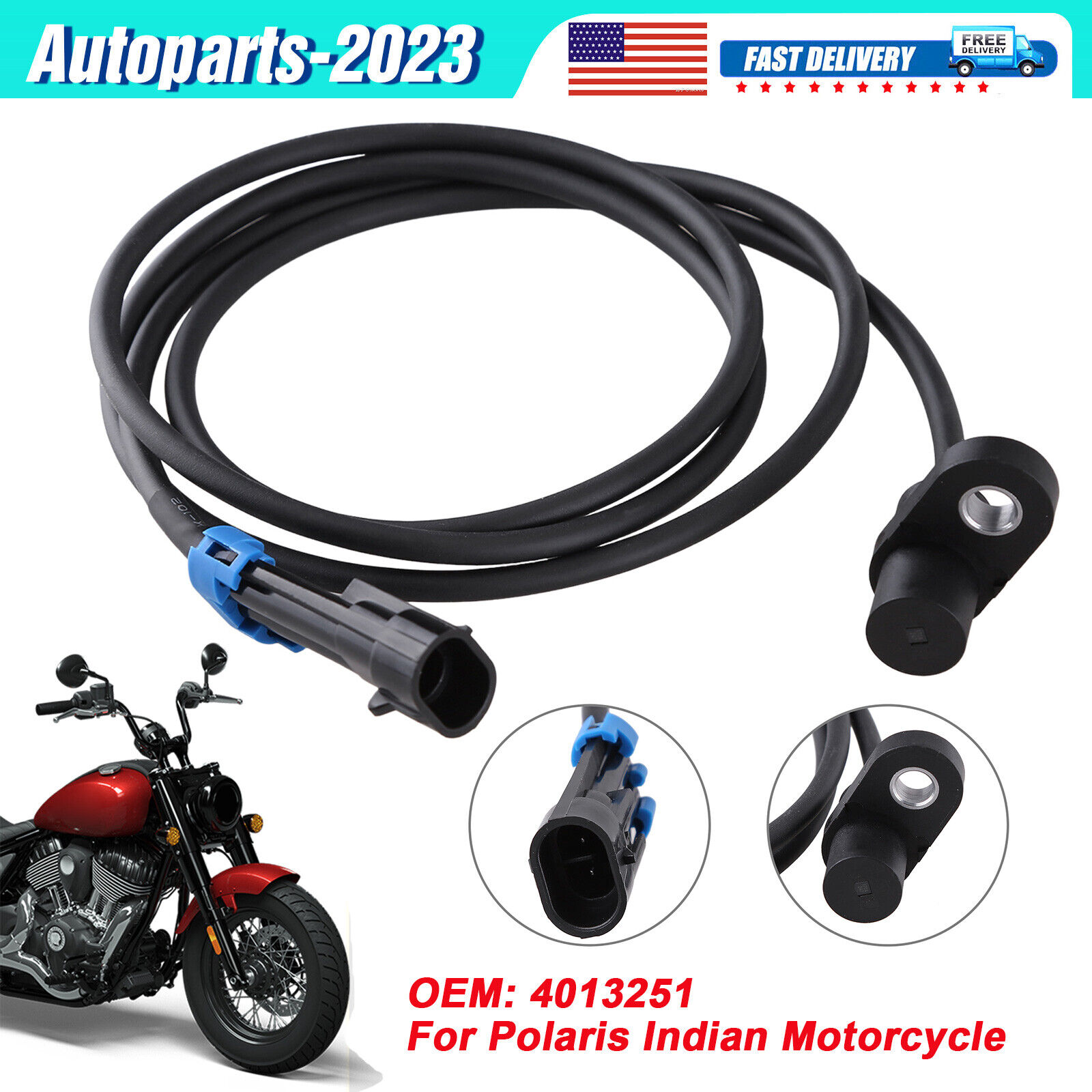 New Motorcycle Wheel Speed Sensor 4013251 Fits For Polaris Indian Motorcycle