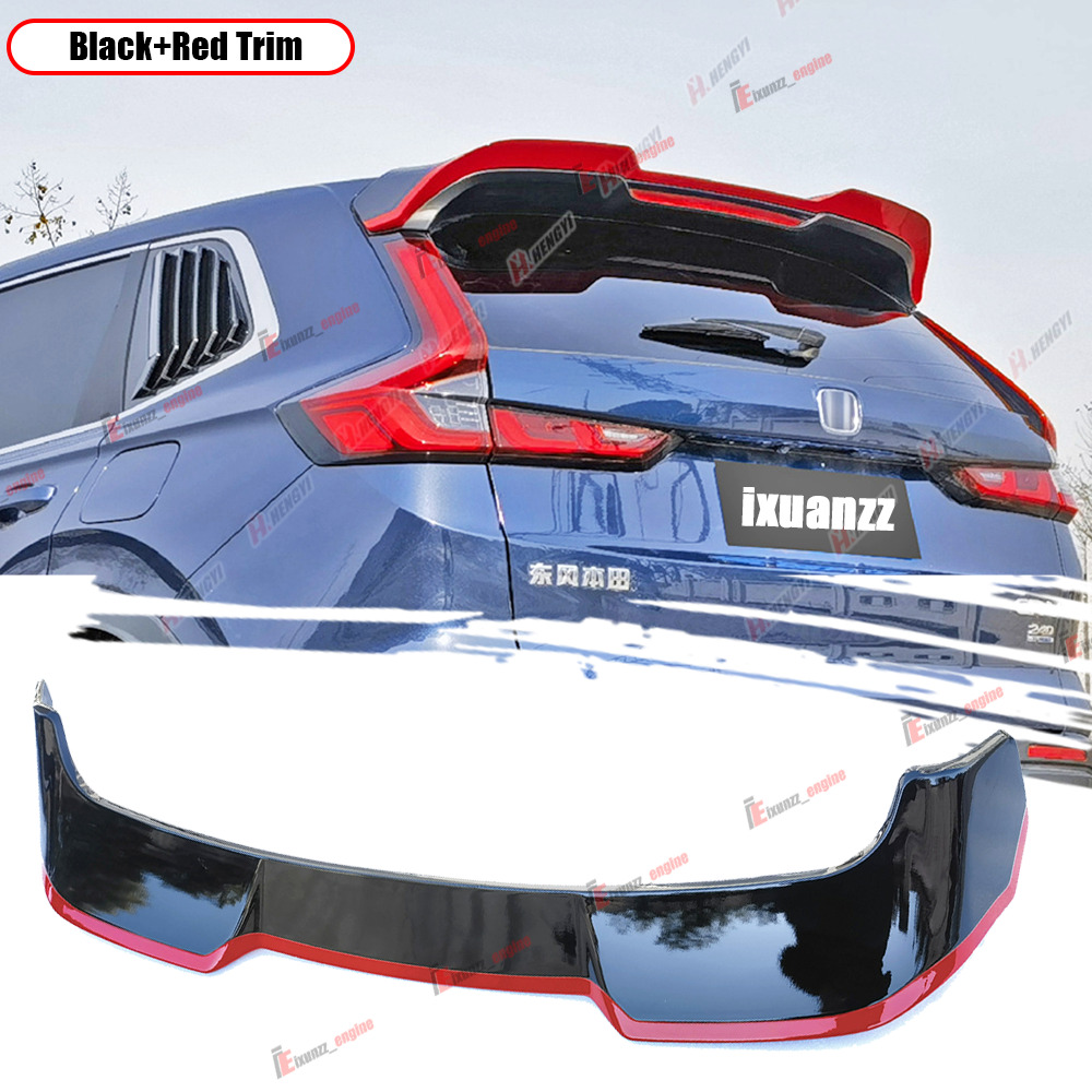 For Honda CR-V CRV 2023+ ABS Black & Red Rear Roof Spoiler Tail Trunk Lip Wing