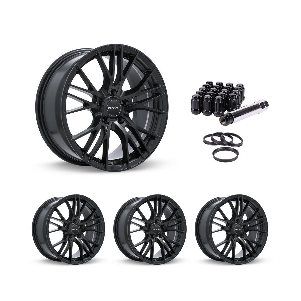 Wheel Rims Set with Black Lug Nuts Kit for 97-99 BMW 318ti P847012 18 inch