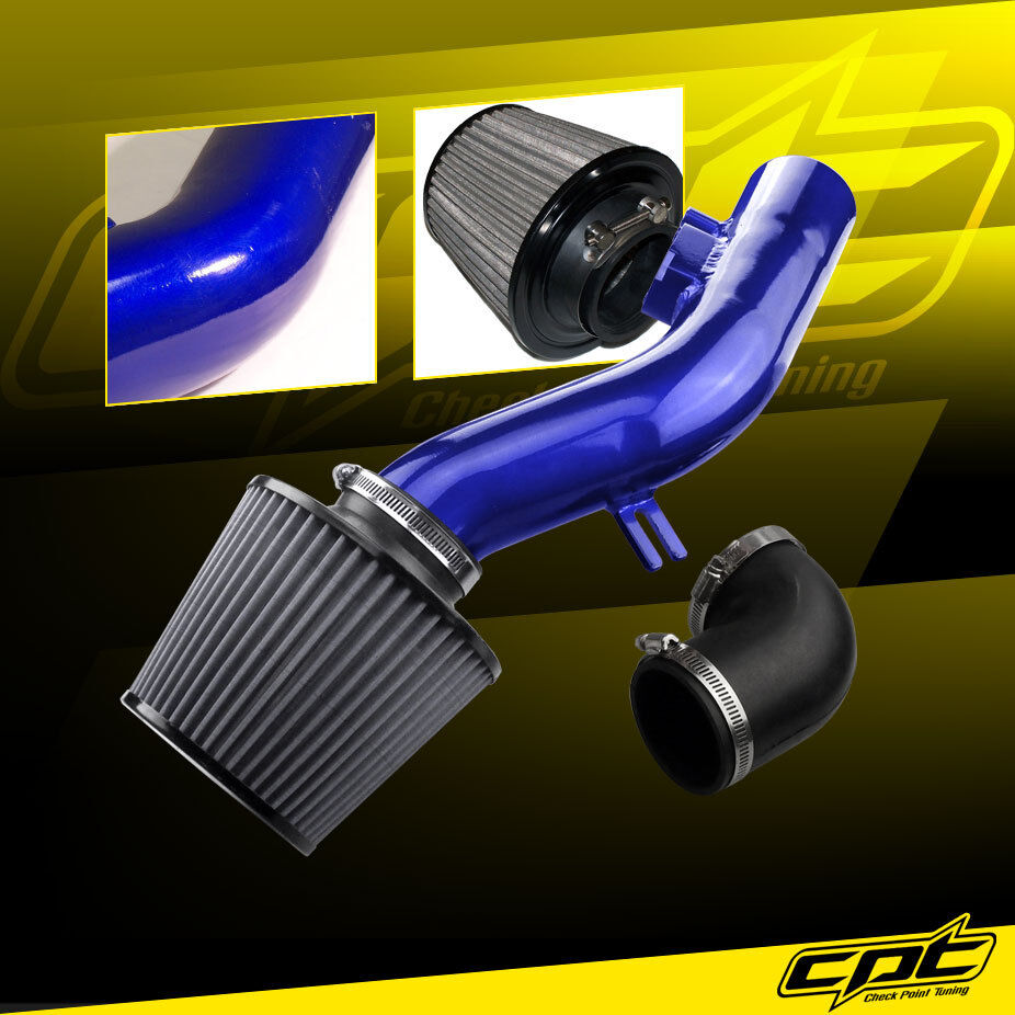 For 08-12 Chevy Malibu 2.4L w/o Air Pump Blue Cold Air Intake + Stainless Filter