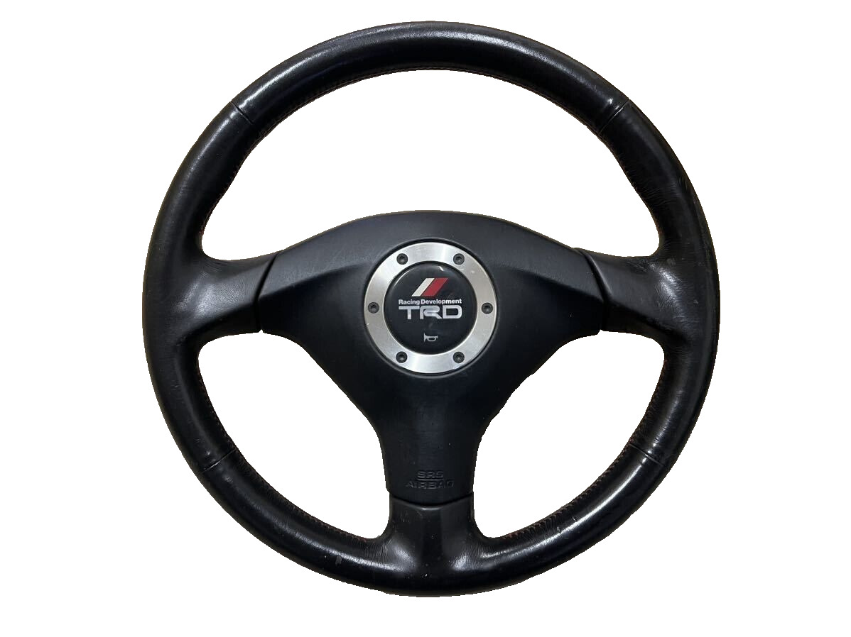 Rare JDM TOYOTA TRD Steering wheel Leather Genuine Supra JZA80 Celica Chaser