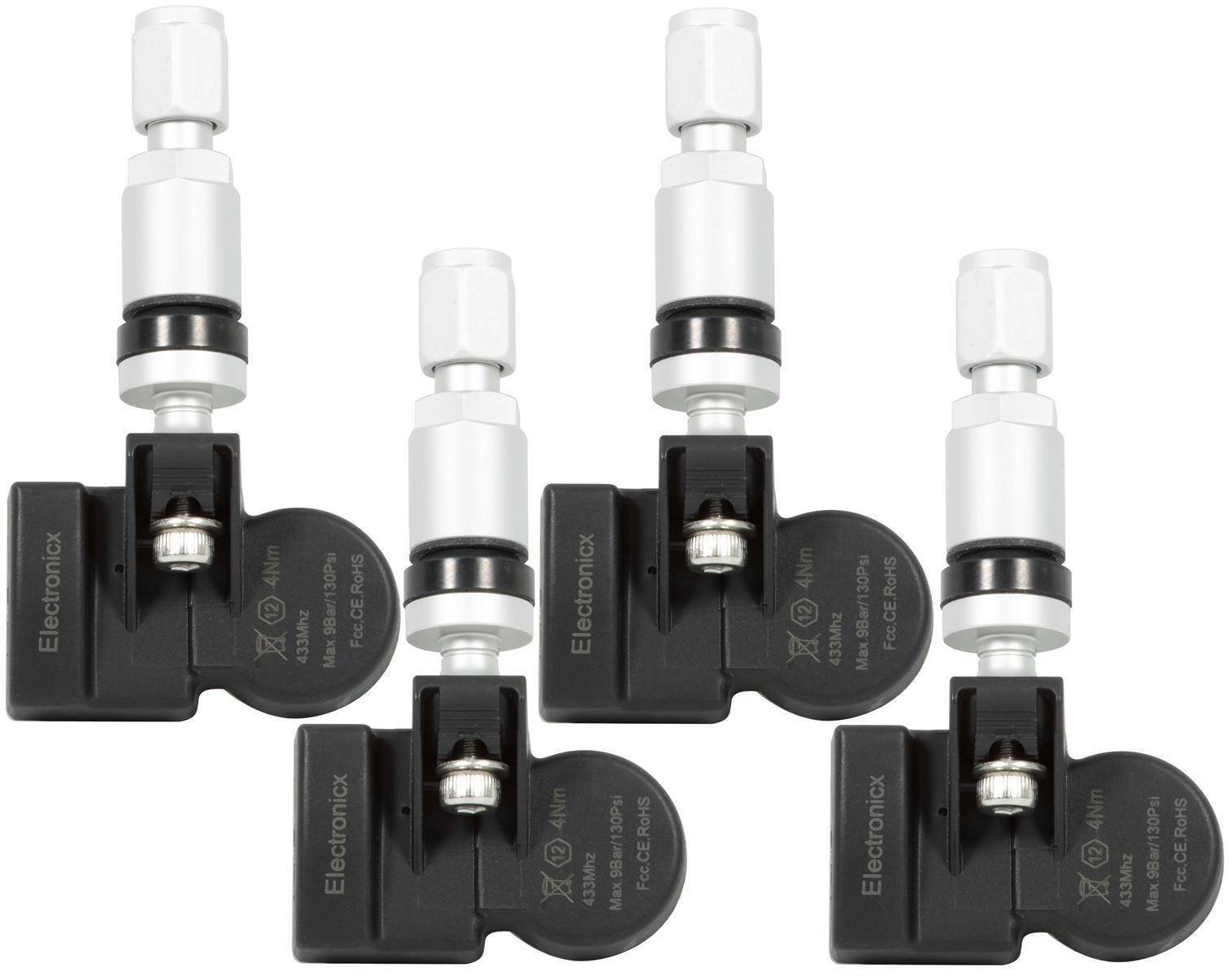 4 Tire Pressure Sensors RDKS Sensor Metal Valve Silver for Nissan Almera B10 01