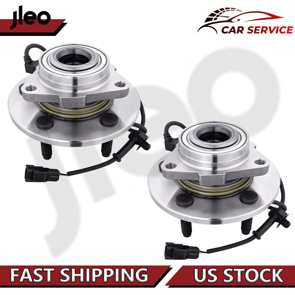 Pair Front Wheel Hub and Bearings for 2002 2003 2004 2005 Dodge Ram 1500 w/ ABS