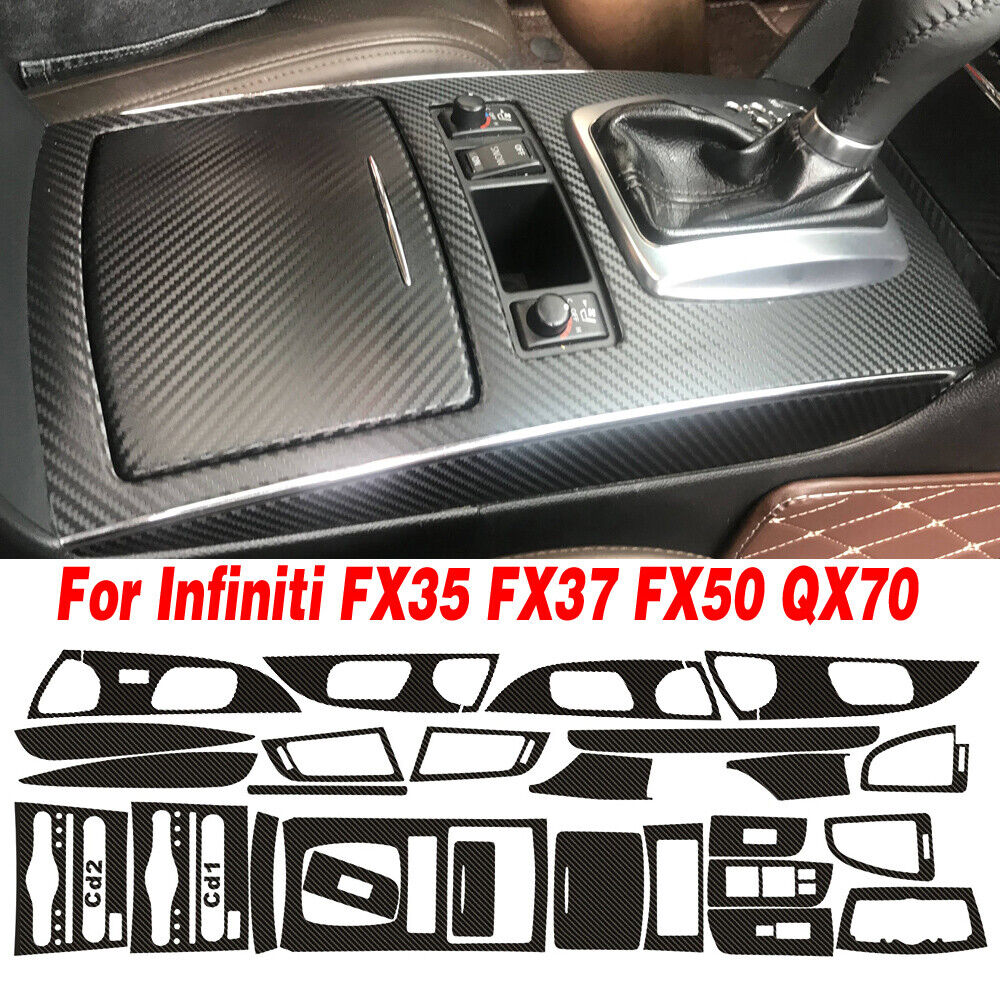 For Infiniti FX35 FX37/50 QX70 3D Carbon Fiber Pattern Interior DIY Trim Decals