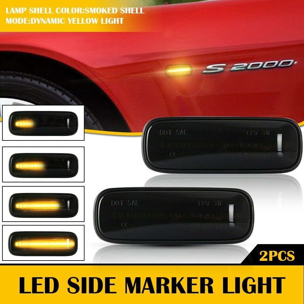 Sequential LED Side Marker Blinker 2X Lights For Honda Civic 1996-2000 Ballade
