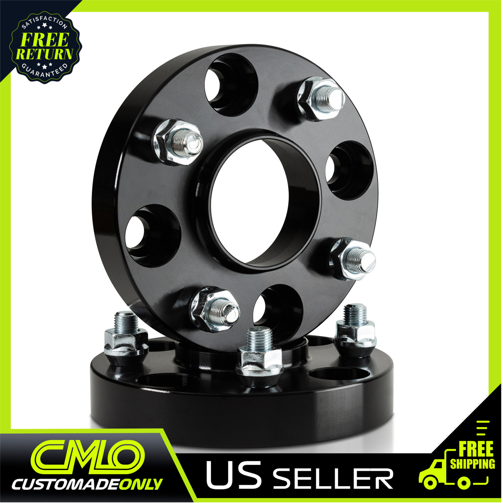 2) 25mm Black Hubcentric Wheel Spacers 4x100 For Honda Fit Civic Del Sol Integra