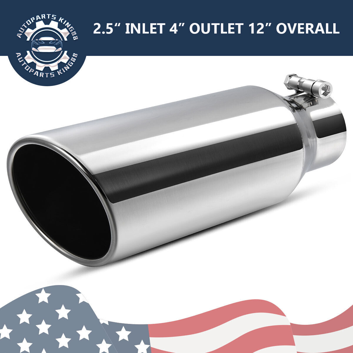 Stainless Steel Exhaust Tip Rolled Edge 2.5