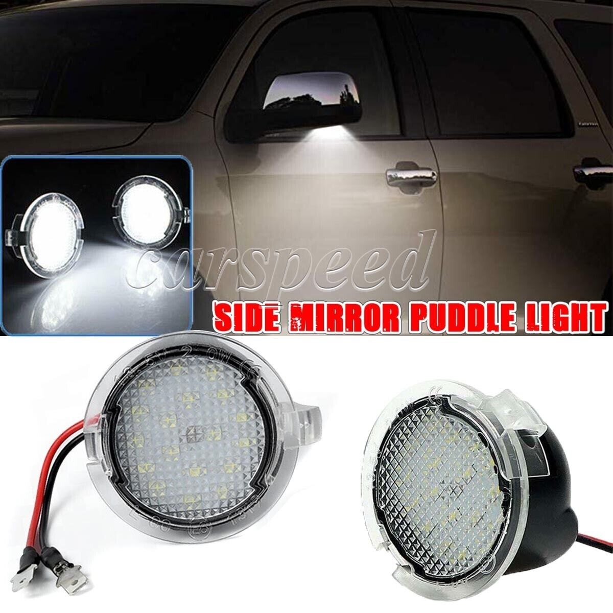 LED Side Mirror Puddle Light Kit For Ford F-150 Explorer Expedition Edge Taurus