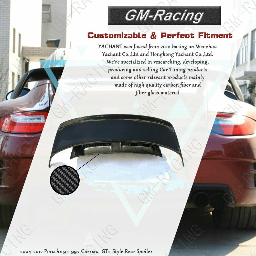 Carbon Fiber GT2 Rear Spoiler Wing For 04-12 Porsche 911 997 Carrera