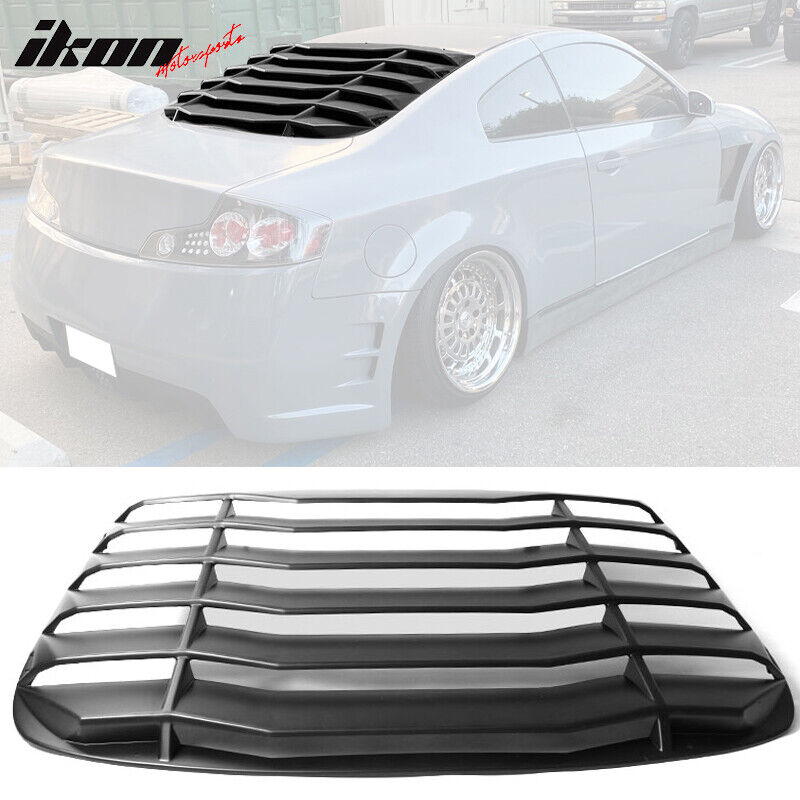Fits 03-07 Infiniti G35 Coupe Rear Window Louver Sun Shade Cover Unpainted ABS