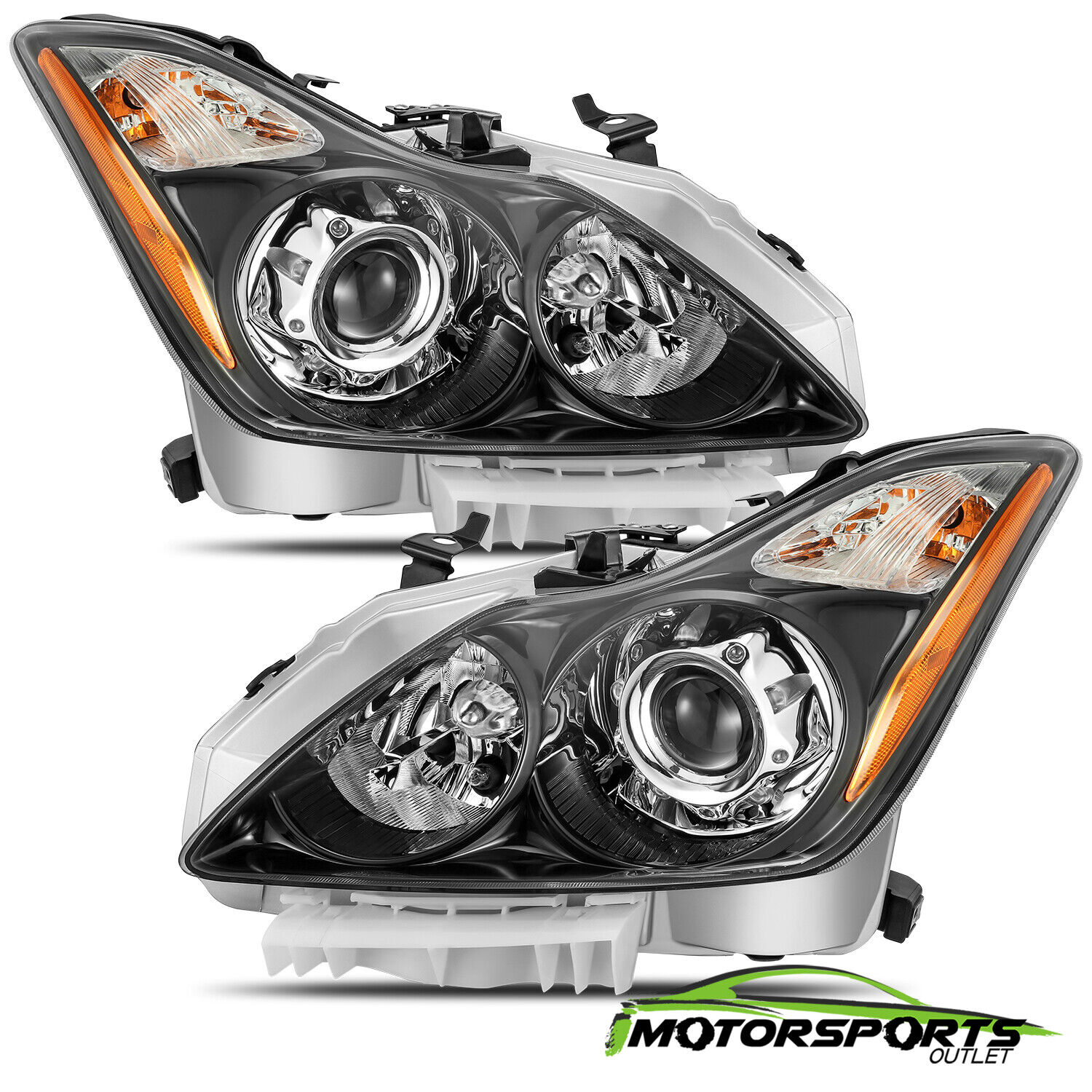 [Polished Black]For 2008-2015 Infiniti G37/Q60 Coupe Factory Style Headlights