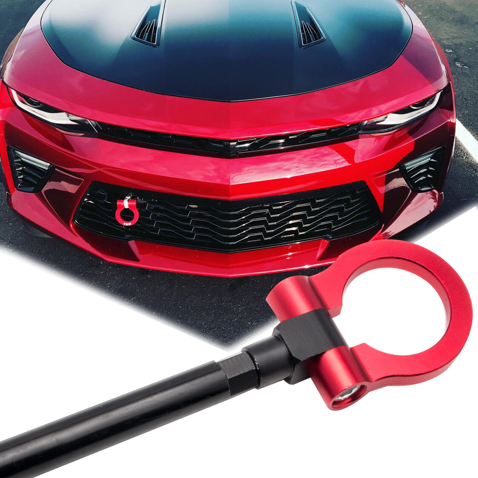 Red Sport Racing Style Aluminum Tow Hook Ring For Chevrolet Camaro 2016-up
