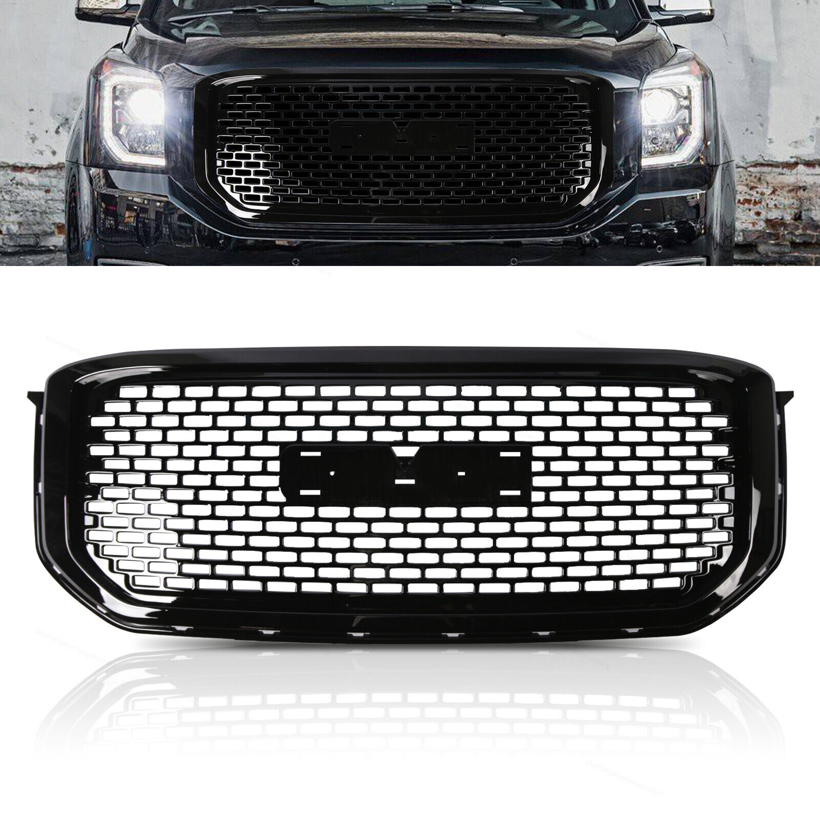 For 2015-2020 GMC Yukon XL Mesh Denali Style Front Grille Grill Hood