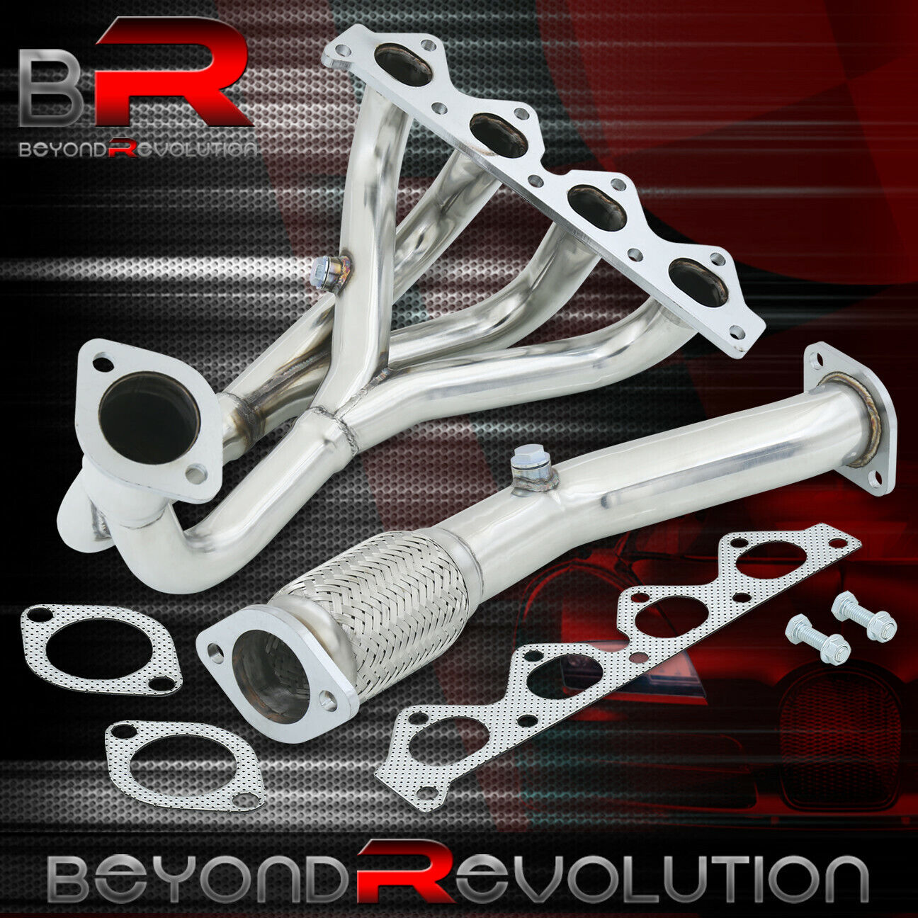 For 1997-2001 Tiburon 2.0L RD1 RD2 Stainless Flex 4-2-1 Racing Exhaust Headers